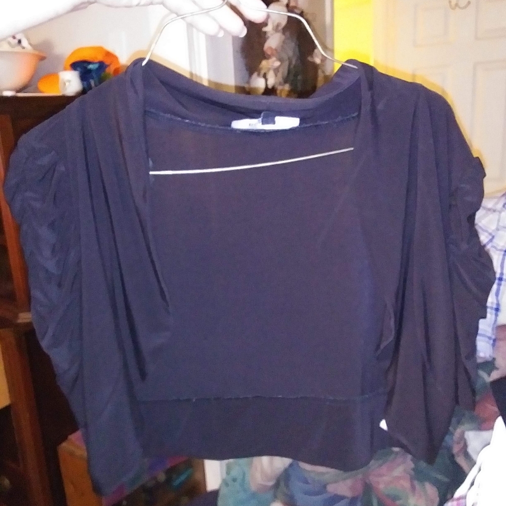 Black short sleeve mini cover up